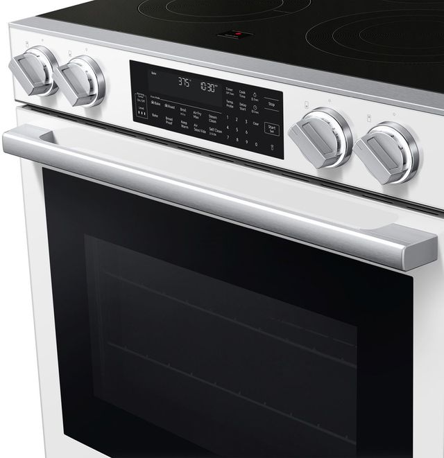 Samsung Bespoke 30" White Glass Smart Slide-In Electric Range with Illuminated Precision Knobs-2