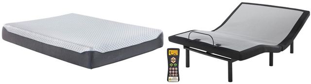 Sierra Sleep® by Ashley® Chime Elite 2-Piece 14" Memory Foam and Best Adjustable Base Queen Mattress Set-0