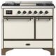 Ilve® Majestic III 40" Antique White Pro Style Dual Fuel Natural Gas Range with Solid Door and Burnished Trim-0