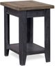 aspenhome® Eastport Drifted Black Chairside Table with Brown Top -0