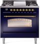 Ilve® Nostalgie II Series 36" Midnight Blue Pro Style Dual Fuel Range-0
