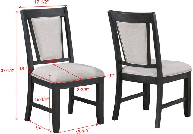 Crown Mark Stevens 2-Piece Black/Gray Dining Side Chair Set-2