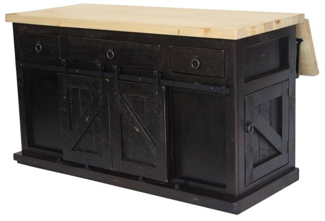 American Heartland Manufacturing Rustic Pastoral Flip-Up Kitchen Island-1
