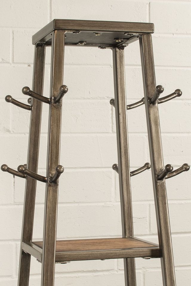 HH2 Home Crofton Black Coat Rack with Three Shelves-3