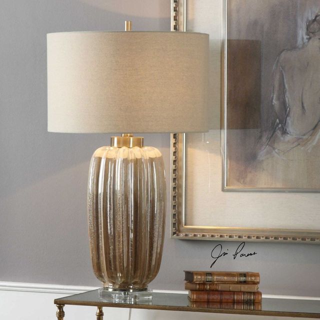 Uttermost® Gistova Ivory/Rust Brown Table Lamp-1