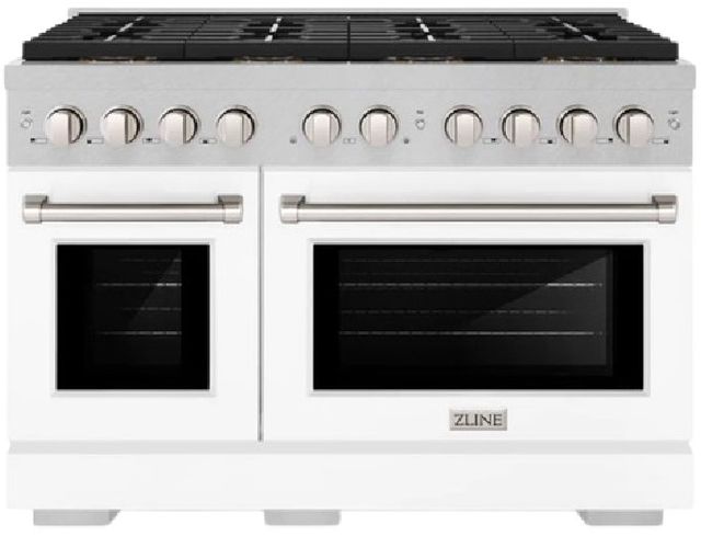 ZLINE Paramount 48" 6.7 cu. ft. Satin Stainless Steel Paramount Dual Fuel Range with 8 Burner DuoPro™ Cooktop and Dual Ovens-0