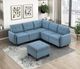 Homelegance® Garren 6-Piece Blue Sectional Modular with Storage and Ottoman-1