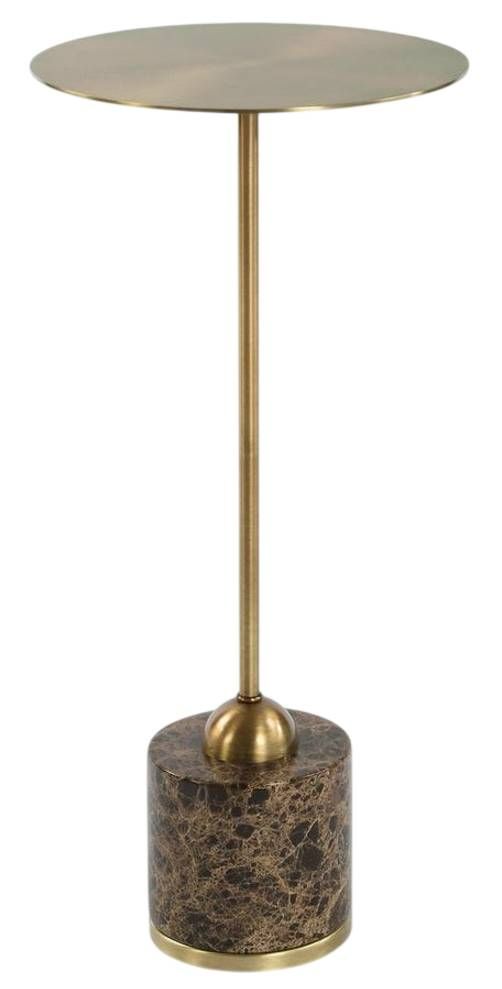 Uttermost® Verlin Brass Drink Table with Marble Base-0