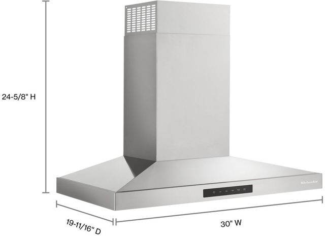 KitchenAid® 30" Stainless Steel Wall Mounted Range Hood -2