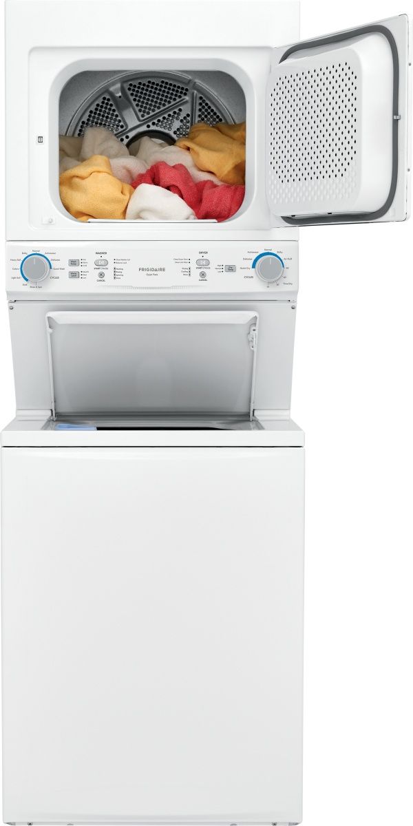 Frigidaire® 3.9 Cu. Ft. Washer, 5.6 Cu. Ft. Dryer White Electric Stack Laundry-13