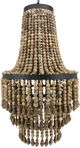 Harp & Finial® Banks Matte Black/Natural Chandelier-0