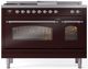 Ilve® Nostalgie II Series 48" Burgundy Pro Style Dual Fuel Range-0