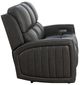 BarcaLounger® Pierce Homerun Dark Gray Leather Power Reclining Sofa-3