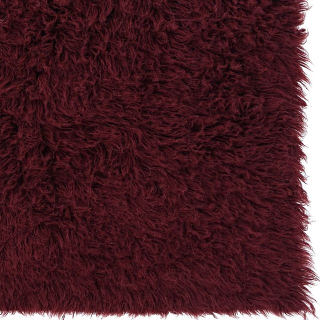 Linon Flokati Burgundy 5'x8' Area Rug-2
