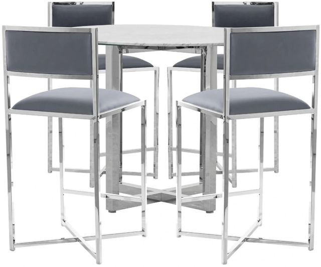 Modus Furniture Amalfi Cobalt X-Base Counter Stool with Chrome Base-4