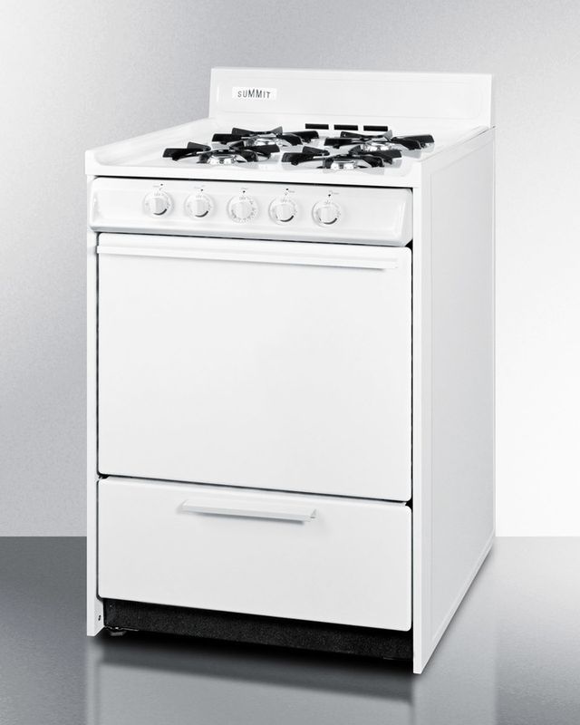 Summit® 24" White Freestanding Gas Range-2