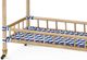 Bassett Mirror Ventana Light Tan Bar Cart with Blue and White Rattan Shelves-2