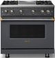 Viking® 5 Series 36" Cast Black Pro Style Gas (LP) Range with Brushed Brass Trim-0