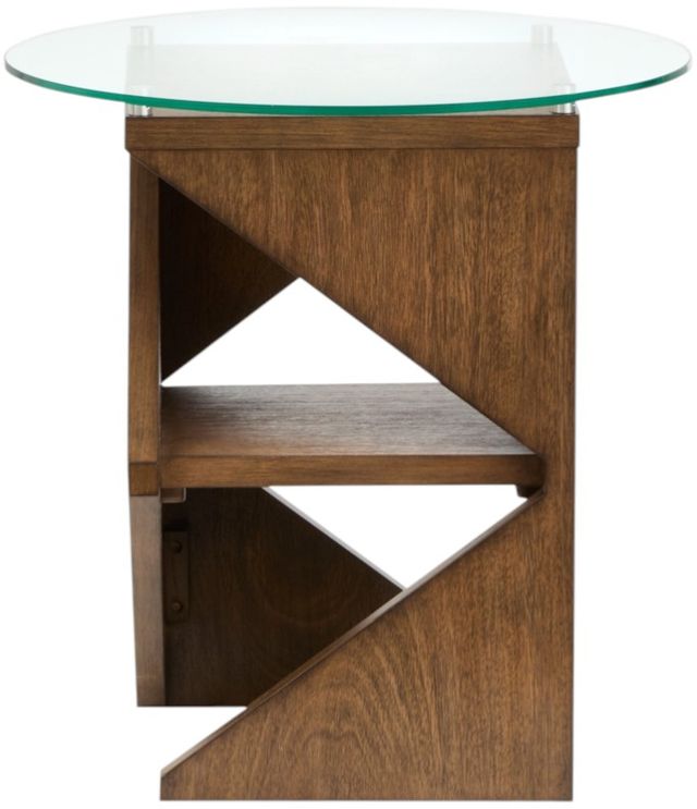 Magnussen Home® Vector Russet Brown Round Accent Table-2