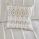 Olliix by Harbor House Taupe Anslee Embroidered Cotton Square Decorative Pillow-1