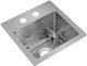 Elkay Crosstown® Polished Satin 15" 2-Hole Single Bowl Dual Mount Bar Sink Kit-1