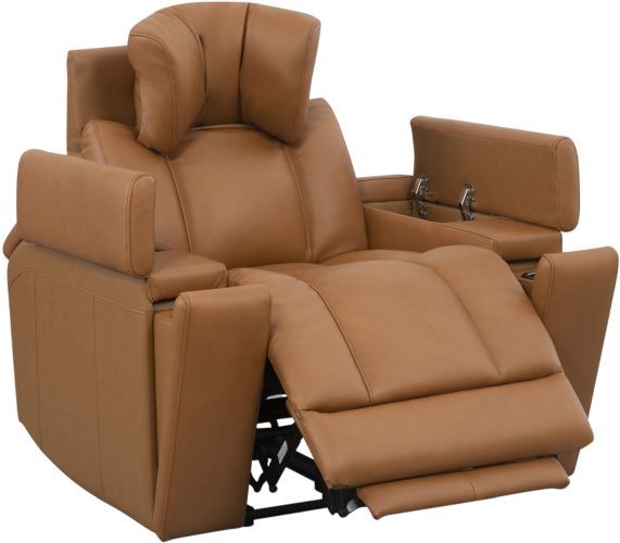 Parker House® Phoenix 5-Piece Autumn Caramel Leather Power Reclining Theater Seating P3-4