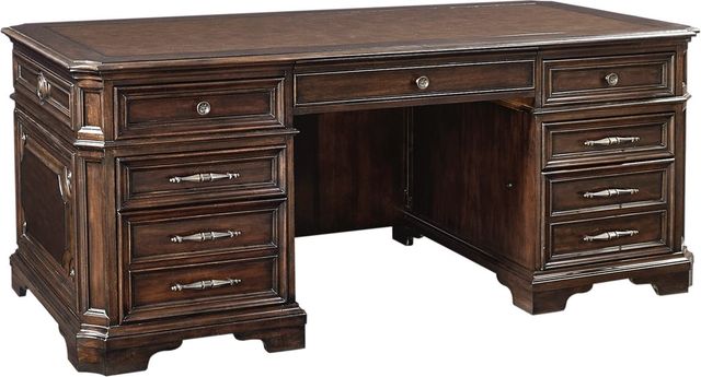 Aspenhome® Sheffield Brown Executive Desk Base-1