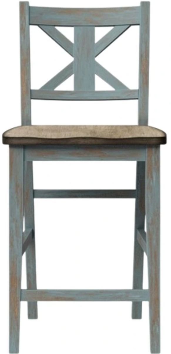 Bernards Summerville II Blue Counter Stool-2