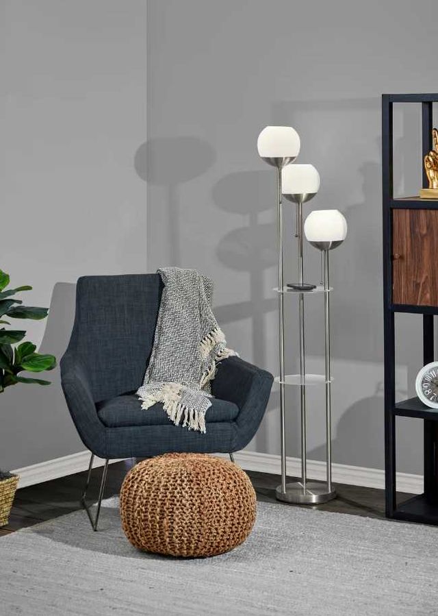 Adesso® Bianca Brushed Steel Shelf Floor Lamp-4