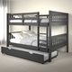 Donco Kids Mission Dark Grey Full/Full Bunk Bed with Trundle Bed-1