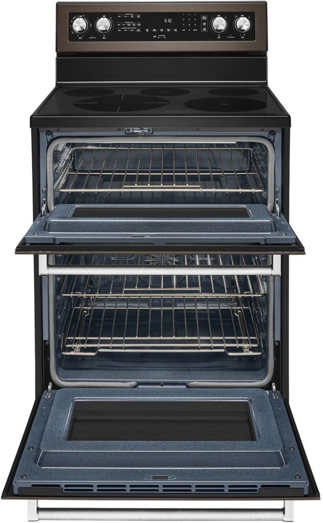 KitchenAid® 30" PrintShield™ Black Stainless Steel Freestanding Electric Range-3