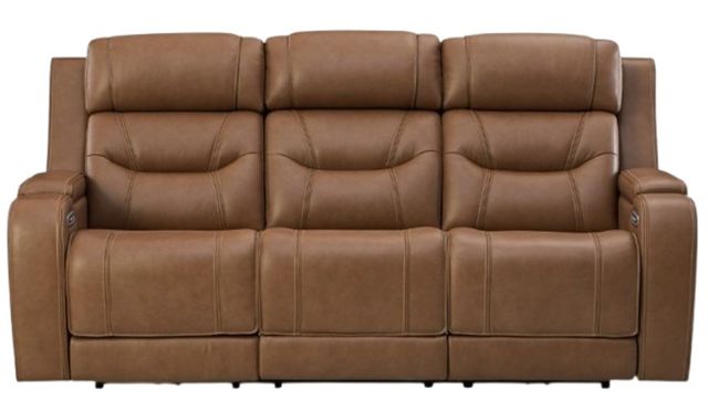 Signature Design by Ashley® Knightington Caramel Power Reclining Sofa with Audio Seating-0
