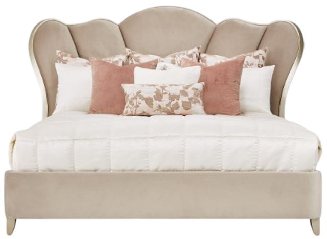 Michael Amini® Villa Cherie Chardonnay/Hazelnut California King Upholstered Panel Bed -3