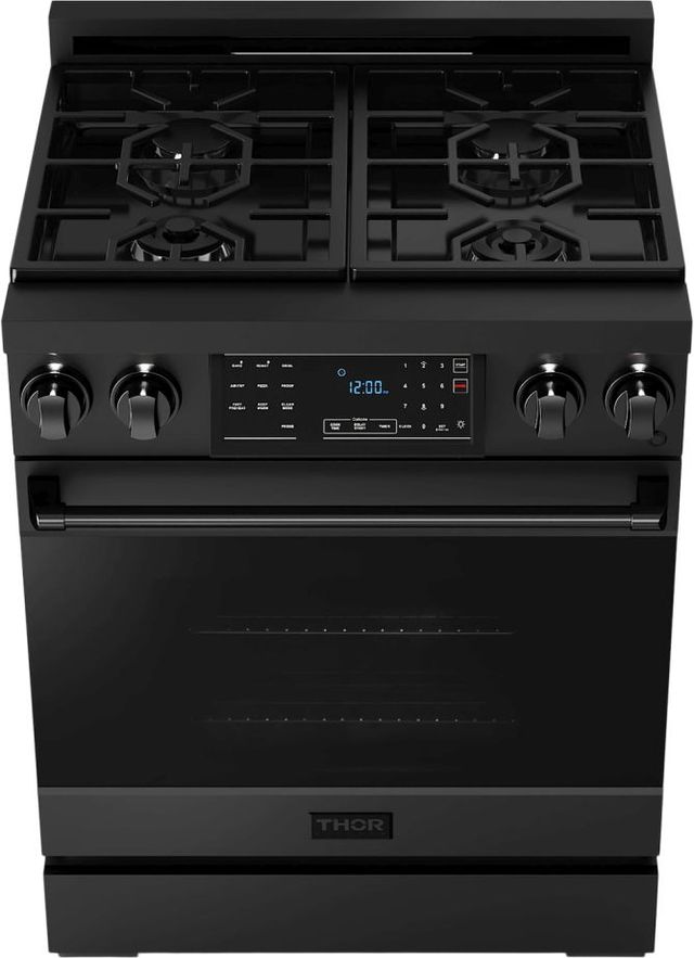 Thor Kitchen® Gordon Ramsay Series 30" Matte Black Pro Style Gas Range-1