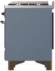 Ilve® Majestic III 60" Blue Gray Pro Style Dual Fuel Natural Gas Range with Solid Door and Burnished Trim-4