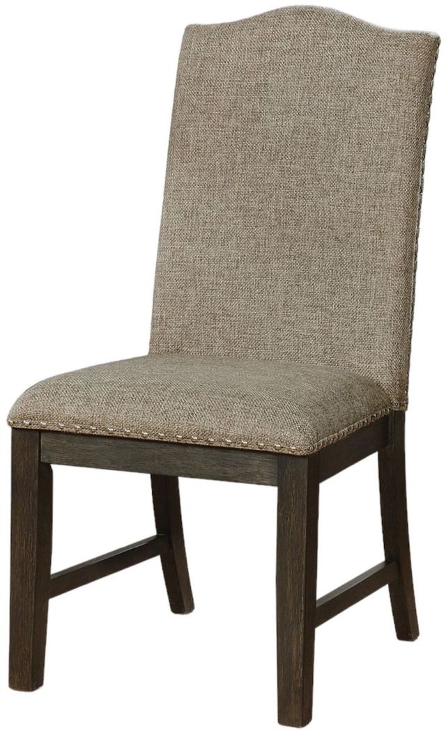 Furniture of America® Faulk 2-Piece Espresso/Warm Gray Side Chair Set-2