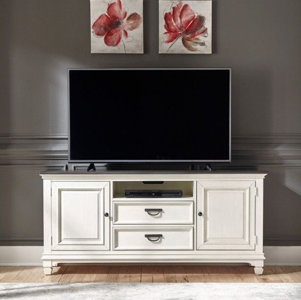 Liberty Furniture Allyson Park Charcoal/Wirebrushed White 66" TV Console-1