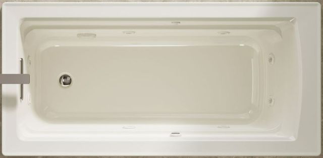 KOHLER® Archer® Biscuit 66" x 32" Drop-In Whirlpool Bath with Bask® Heated Surface-2