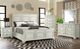 Elements International Calloway 4-Piece Antique White Queen Panel Bedroom Set-4