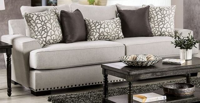 Furniture of America® Picotee Light Gray Sofa-0