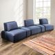 Furniture of America® Stavanger Blue Curved 3-Seater-1