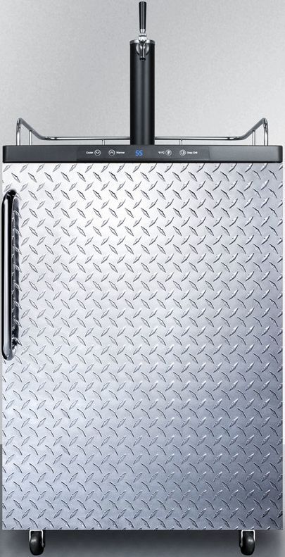 Summit® 5.6 Cu. Ft. Diamond Plate Beer Cooler/Kegerator-0