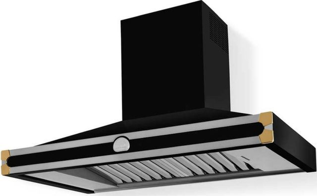 La Cornue Cornufe 110 43" Gloss Black Wall Mounted Chimney Hood-1