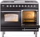 Ilve® Nostalgie II Series 40" Glossy Black Pro Style Dual Fuel Range-3