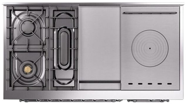 Ilve® Nostalgie II Series 48" Burgundy Pro Style Dual Fuel Range-3