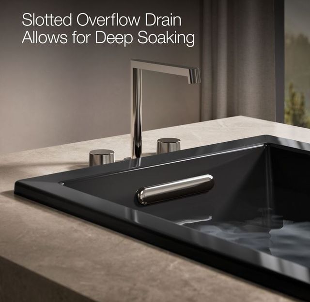 KOHLER® Underscore® Black 60" x 30" Drop-In/Undermount Bath with Bask® Heated Surface-3