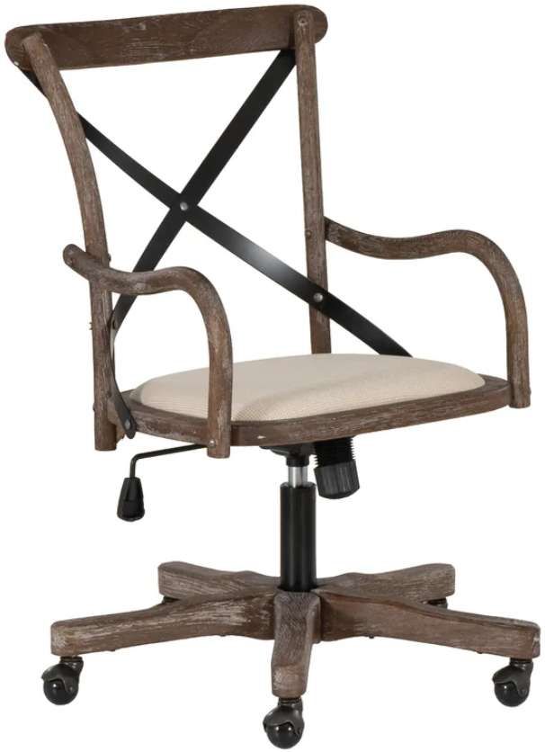 Linon Carson Gray Wash Office Chair-0
