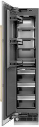 ZLINE Autograph Edition 18 in. 8.6 Cu. Ft. Left Hinge Column Freezer in Stainless Steel with Graphite Gray Interior and Polished Gold Accents-1
