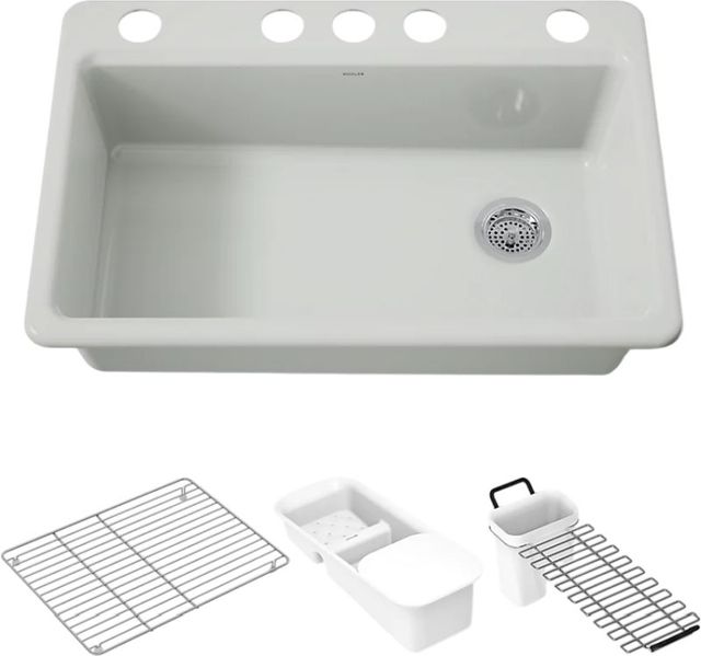 KOHLER® Riverby® Sea Salt 33" Undermount Single-Bowl Kitchen Sink-0