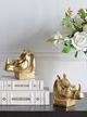 A & B Home 2-Piece Gold Rhino Bookends Set-5